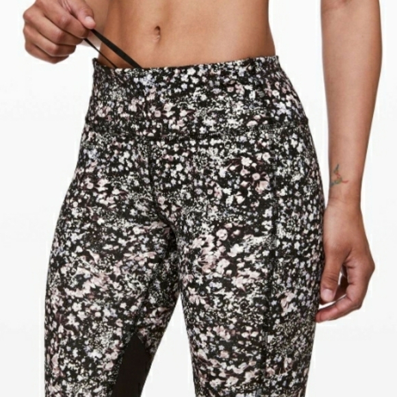 Lululemon Pace Rival Crop *22" Floral Spritz Multi / Black Size 6 - Picture 10 of 12
